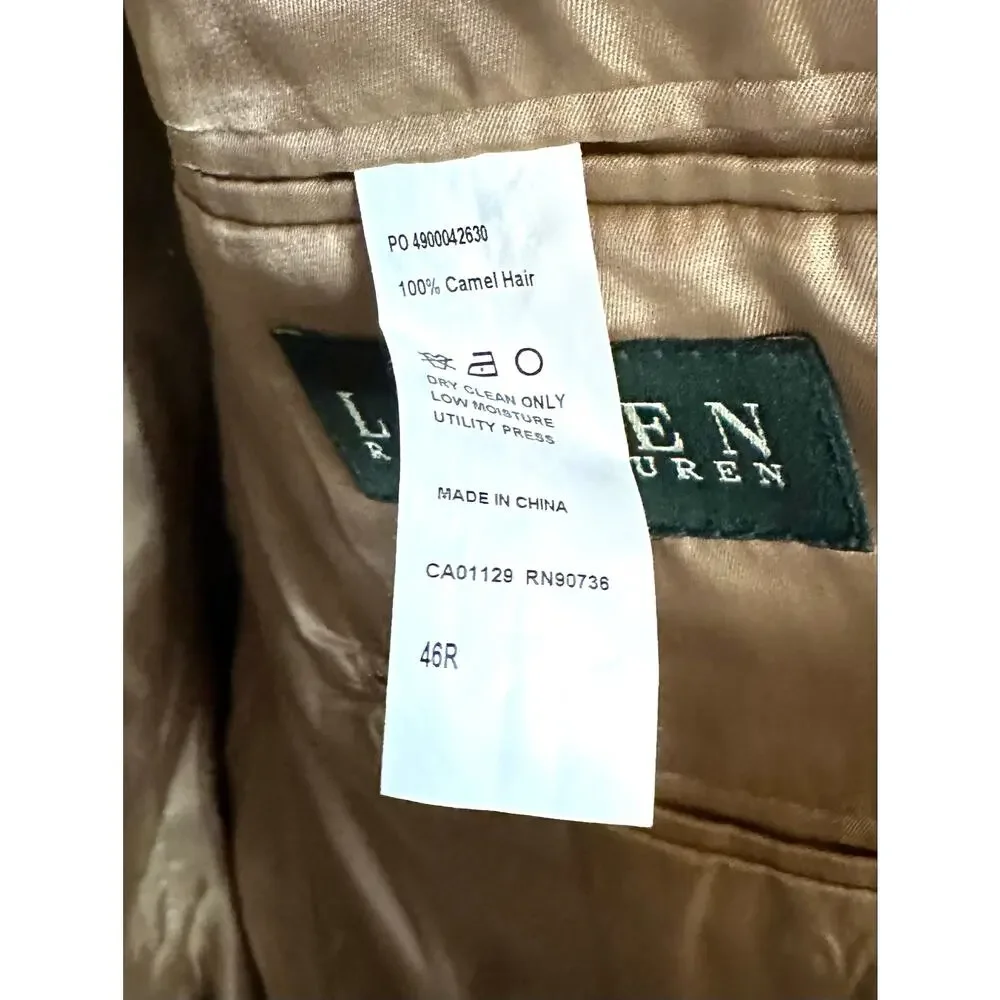Lauren Ralph Lauren 100% Camel Hair Blazer Mens 46R Tan Sport Coat Canada